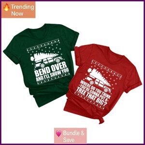 Matching Christmas Couples Pajama Sets Cotton Blend Holiday Graphic Tees
